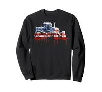 Bulldozer Drapeau américain USA Drip Graffiti Patriotisme Sweatshirt
