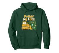 Bulldozer Lucky Construction Pushing My Luck St Paddy Day 67 Sweat à Capuche