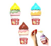 Bulle de crème glacée - Bouteille Anti-déversement, Jouet inversé Portable, Adorable souffleur Portable en Quatre pièces | Accessoire de Jeu d'été en Plein air pour pour des Moments de sa