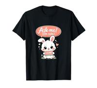 Bulle de Dialogue « Ask Me I'm Cute », Lapin Kawaii Chibi T-Shirt