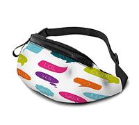 Bulle de Dialogue avec Mot de Dialogue Sac de Taille décontracté pour Hommes Femme coloré Affaires Nuage Discours Ensemble icône Durable Sac Banane Profiter du Sport randonnée Course à Pied Cyclisme