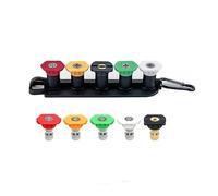 Bulle de turbine rotative à haute pression avec 5/7 kit de pointe de buse kit multiple pulvérisation 1/4 pouce connexion rapide, 4000psi Five-color nozzle + base Hole diameter 2.0mm (0.079in)