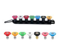 Bulle de turbine rotative à haute pression avec 5/7 kit de pointe de buse kit multiple pulvérisation 1/4 pouce connexion rapide, 4000psi Seven-color nozzle + base Hole diameter 1.0mm (0.039in)