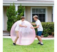 Bulle Gonflable Géante, HOVCEH 120cm Grande Bumper Ball, TPR Ballon Gonflable Géant, Transparent Ballon Geant Pour Plage, Jardin, les Fêtes en Plein Air (Rose)