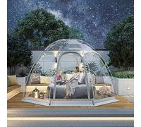 Tente Bulle Gonflable, Tente Transparente de 12,5' x 12,5', Tente Transparente Portable pour 8 à 10 Personnes, Tente de Voyage, Tonnelle de Cour Portable, Intempéries et au Froid