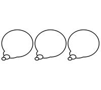 Bulles BD à personnaliser de pensée vers la gauche - 3 stickers de 10cm - Autocollant/Sticker