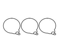 Bulles BD de pensée vers la droite - 3 stickers de 10cm - Sticker/autocollant G