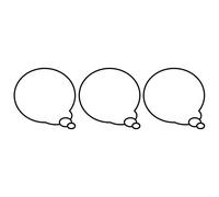 Bulles Bd De Pensée Vers La Droite - 3 Stickers De 5cm - Sticker/Autocollant