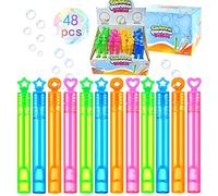 Bulles de Savon Enfants,48 pièces Mini Set de Bulles de Savon,Bulles de Savon Enfants bâton,Bulles de Savon Mariage,Cadeaux Bubble Sticks,Bulles de Savon colorées,Set de Bulles de Savon