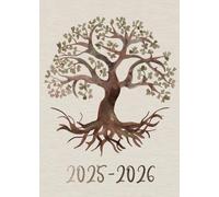 Bullet Agenda 2025-2026 - Arbre de Vie en Aquarelle: Semainier (1 semaine sur 2 pages) | Format moyen - A5 | 15x21 cm | Intérieur N&B | Bullet journal | To do list | Lignes et heures | Femme