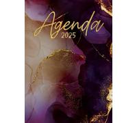 Bullet Agenda 2025 - Marbre Violet & Or: Semainier (1 semaine sur 2 pages) | Format moyen - A5 | 15x21 cm | Intérieur couleur | Bullet journal | To do list | Rdv | Organisateur | Weekly | Français