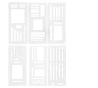 Bullet Journal Lot de 6 pochoirs flexibles en PET pour journal, accessoires de journalisation, pochoirs réutilisables avec carrés, lignes, cercles, pour carnet, scrapbooking, bricolage
