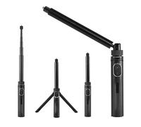 Bullet Time Poignée rotative avec perche à selfie invisible, pour Insta360 X5/X4/X4 Air/X3/X2/X, pour OSMO Pocket 3/360, filetage 6,35 mm et trépied pliable de table (type 2)