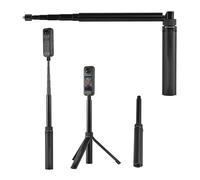 Bullet Time Poignée rotative avec perche à selfie invisible, pour Insta360 X5/X4/X4 Air/X3/X2/X, pour OSMO Pocket 3/360, filetage 6,35 mm et trépied pliable de table (type 1)