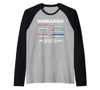 Bullet Train Shinkansen Six Pack Series Japanese Kanji Japan Manche Raglan