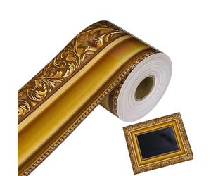 Bulletin Board Border Roll - Gold Adhesive Cardboard | Classroom Bulletin Board Borders For Blackboard & Whiteboard, Ideal For Home, School, Classroom Use By Students, Teachers, Teens & Adults