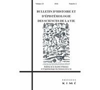 Bulletin D'histoire Et D'épistémologie Des Sciences De La Vie Volume 23 N° 2/2016