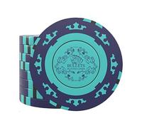 Bullets Playing Cards, 25 jetons de Poker en Argile Corrado pour Jeu de Poker, sans valeurs, 14 g, 4 cm de diamètre, Couleur : Bleu