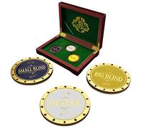 Bullets Playing Cards, Golden Poker Dealer, Metal Button