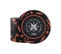 Bullets Playing Cards, Janice Lot de 25 jetons de poker en plastique pour jeu de poker, valeur 100, 4 cm de diamètre, poids 11,5 g