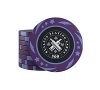 Bullets Playing Cards, Janice Lot de 25 jetons de poker en plastique pour jeu de poker, valeur 500, 4 cm de diamètre, poids 11,5 g