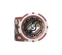 Bullets Playing Cards, Jetons de Poker en Plastique, Christophe avec valeurs, Rouleau de 25 (Rouge (Lot de 5)