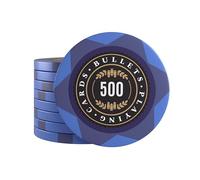 Bullets Playing Cards, Lot de 25 jetons de poker en argile Adriana pour kit de poker - Différentes valeurs - Diamètre : 4 cm - Poids : 14 g (500 pièces)