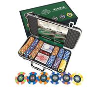 Bullets Playing Cards | Mallette de Poker 300 Jetons Céramique - Coffret Complet avec Cartes, dés et Bouton Dealer ─ Design Richie