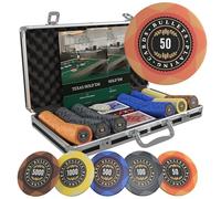Bullets Playing Cards | Mallette de Poker 300 Jetons Clay 12g - Coffret Complet avec Cartes, dés et Bouton Dealer en céramique - Design Adriana