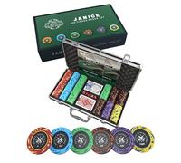 Bullets Playing Cards | Mallette de Poker 300 Jetons Plastique - Coffret Complet avec Cartes, dés et Bouton Dealer en céramique - Design Janice