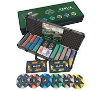 Bullets Playing Cards | Mallette de Poker 500 Jetons Céramique - Coffret Complet avec Cartes, dés et Bouton Dealer ─ Design Paulie