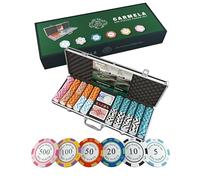 Bullets Playing Cards | Mallette de Poker 500 Jetons Clay 14g - Coffret Complet avec Cartes, dés et Bouton Dealer en céramique - Design Carmela