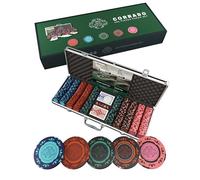 Bullets Playing Cards | Mallette de Poker 500 Jetons Clay 14g - Coffret Complet avec Cartes, dés et Bouton Dealer en céramique - Design Corrado