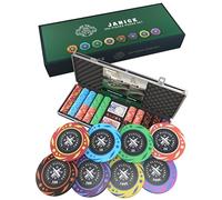 Bullets Playing Cards | Mallette de Poker 500 Jetons Plastique - Coffret Complet avec Cartes, dés et Bouton Dealer en céramique - Design Janice