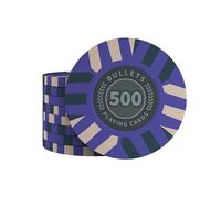 Bullets Playing Cards, Salvatore Lot de 25 jetons de poker en argile pour kit de poker, différentes valeurs, 4 cm de diamètre, poids 10 g (500)