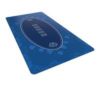 Bullets Playing Cards | Tapis de Poker Bleu Casino Design180x90cm | Surface Lisse Antidérapante, Qualité Casino, Lavable & Hydrofuge