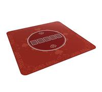 Bullets Playing Cards | Tapis de Poker Rouge Casino Design 80x80cm | Surface Lisse Antidérapante, Qualité Casino, Lavable & Hydrofuge