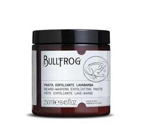Bullfrog New Pâte Exfoliante Lavage de Barbe 250ml - Nettoyant Exfoliant aux Granules de Sucre, Anti-Odeurs, Parfum Lavande et Vétiver, Action Délicate et Naturelle, Fabriqué en Italie