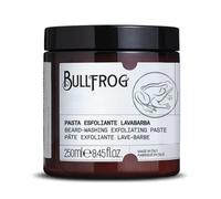 Bullfrog Pâte Exfoliante Lavage de Barbe 250ml - Nettoyant Exfoliant aux Granules de Sucre, Anti-Odeurs, Parfum Lavande et Vétiver, Action Délicate et Naturelle, Fabriqué en Italie.