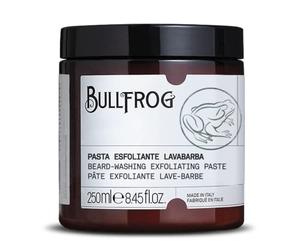 Bullfrog Pâte Exfoliante Lavage de Barbe 250ml - Nettoyant Exfoliant aux Granules de Sucre, Anti-Odeurs, Parfum Lavande et Vétiver, Action Délicate et Naturelle, Fabriqué en Italie.