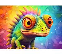Bullglesup Casse-tête caméléon de 1 000 pièces pour adultes avec affiche lettre au dos, pièces uniques qui s'adaptent bien sans poussière (69,8 x 49,8 cm)