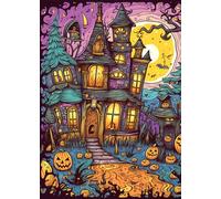 Bullglesup Casse-tête pour adultes de 1000 pièces, maison monstre avec affiche lettre au dos, pièces uniques qui s'adaptent bien sans poussière (69,8 x 49,8 cm)