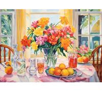 Bullglesup Puzzle pour adultes 1000 pièces, breakfast, ajustement parfait lettres les unes dans les autres au dos pas de poussière, jouets pour hommes femmes plus âgées (70 x 50 cm), poster 1:1