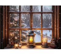Bullglesup Puzzle pour Adultes 1000 pièces, Window in Winter avec Affiche, pièces Parfaitement imbriquées Lettres au Dos, Pas de poussière, Cadeau pour Personnes âgées (70 x 50 cm)