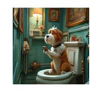 Bullglesup Puzzle pour adultes 1024 pièces, chien pensé, s'emboîtent parfaitement les unes dans les autres lettres au dos pas de poussière, jouets pour hommes femmes plus âgés (50 x 50 cm), poster 1:1