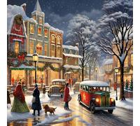 Bullglesup Puzzles pour adultes de 1024 pièces, puzzle de rue enneigée avec affiche lettre au dos, pièces uniques qui s'adaptent bien sans poussière (49,8 x 49,8 cm)