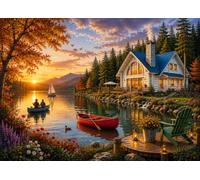 Bullglesup Puzzles pour adultes - Puzzle de 1000 pièces au bord du lac