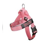 BULLHUG Harnais réglable pour chien - Pas de traction, pas d'étranglement - Pour bouledogues anglais, bouledogues français, carlins et races à poitrine large - Promenades faciles et sûres (Rose