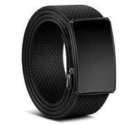 BULLIANT Ceinture Homme Élastique Ceinture Ajustable à Cliquet Nylon Tactique pour Hommes Casual Jeans Golf Travail 3,5 cm Taillée sur Mesure(Noir,145cm/46-50" taille réglable)