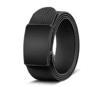 BULLIANT Ceinture Homme Élastique Ceinture Ajustable à Cliquet Nylon Tactique pour Hommes Casual Jeans Golf Travail 3,5 cm Taillée sur Mesure(Noir,120cm/36-40" taille réglable)